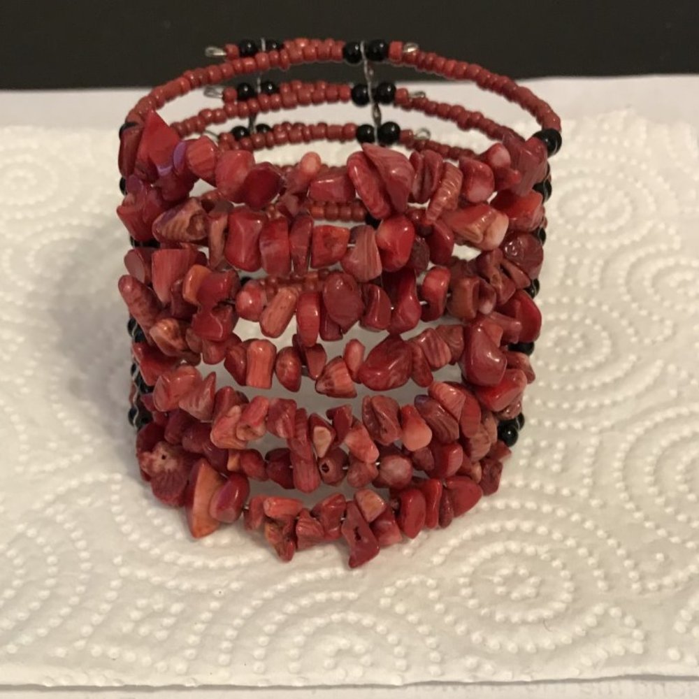 Red Coral Multi Strand bracelet
